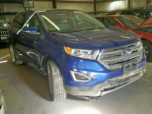 2FMTK4K85FBB93475 - 2015 FORD EDGE TITAN BLUE photo 1