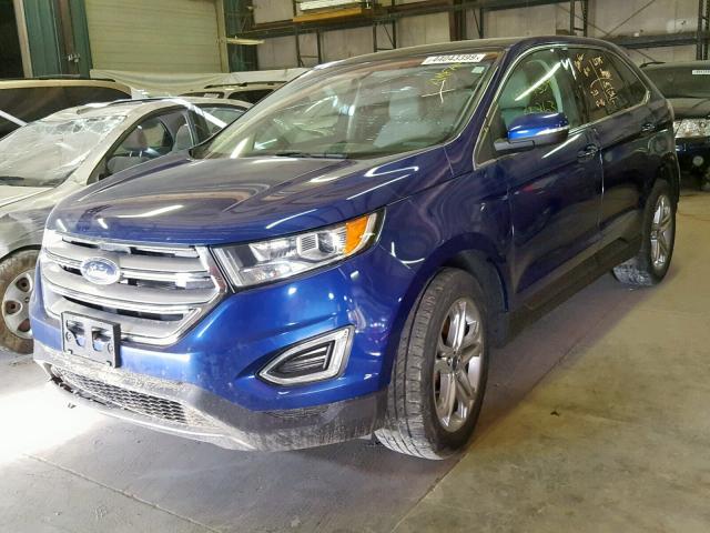 2FMTK4K85FBB93475 - 2015 FORD EDGE TITAN BLUE photo 2