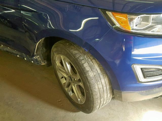 2FMTK4K85FBB93475 - 2015 FORD EDGE TITAN BLUE photo 9