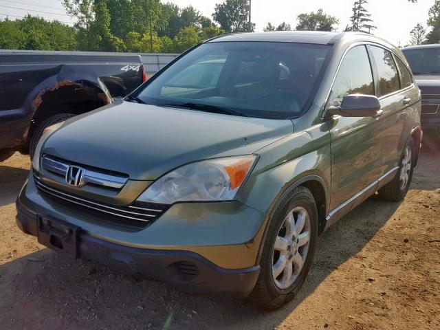 JHLRE48798C017037 - 2008 HONDA CR-V EXL GREEN photo 2