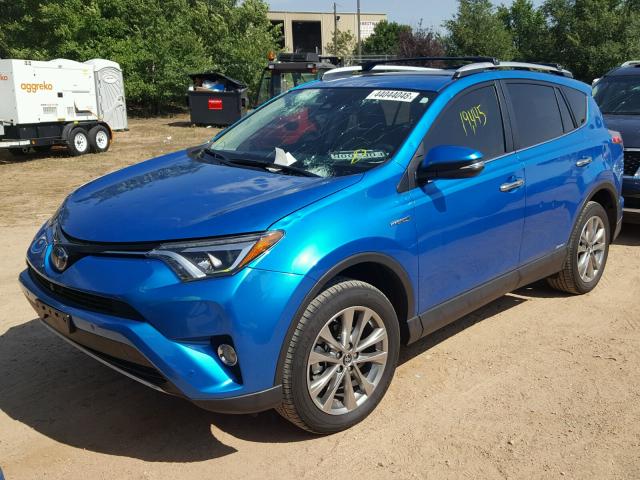 JTMDJREV1GD024480 - 2016 TOYOTA RAV4 HV LI BLUE photo 2