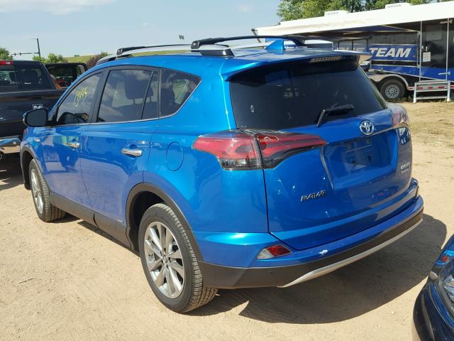 JTMDJREV1GD024480 - 2016 TOYOTA RAV4 HV LI BLUE photo 3