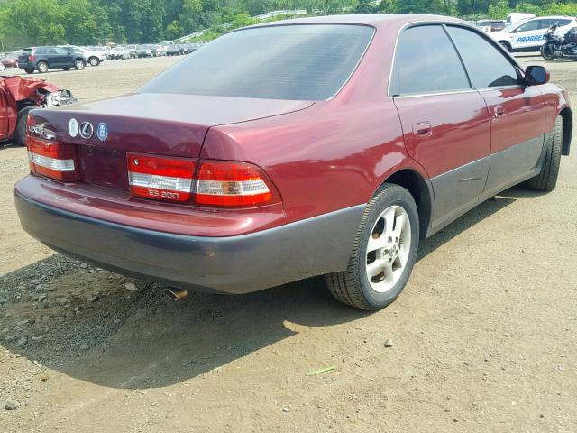 JT8BF28G915109290 - 2001 LEXUS ES 300 BURGUNDY photo 4