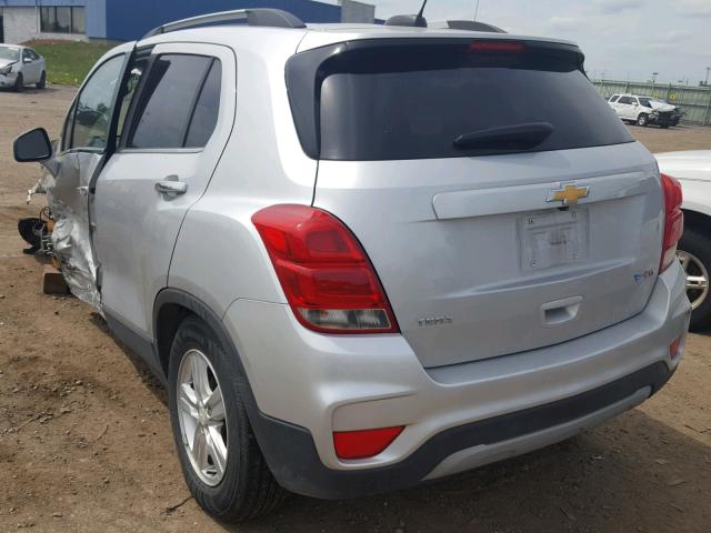 3GNCJLSB2HL203620 - 2017 CHEVROLET TRAX 1LT SILVER photo 3