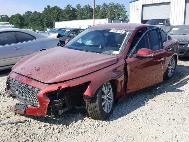 JN1BV7AR9EM701980 - 2014 INFINITI Q50 BASE RED photo 2