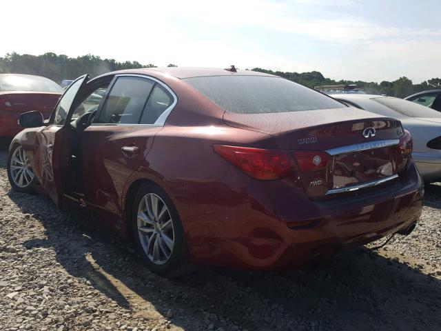 JN1BV7AR9EM701980 - 2014 INFINITI Q50 BASE RED photo 3