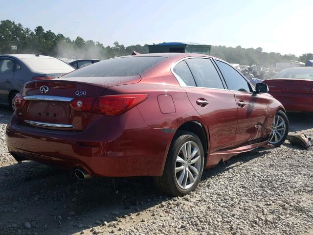 JN1BV7AR9EM701980 - 2014 INFINITI Q50 BASE RED photo 4