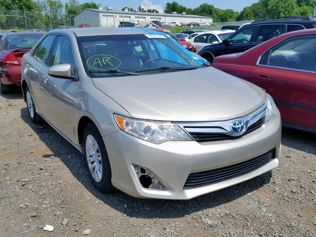 4T1BD1FK0EU100588 - 2014 TOYOTA CAMRY HYBR TAN photo 1