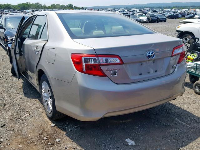 4T1BD1FK0EU100588 - 2014 TOYOTA CAMRY HYBR TAN photo 3