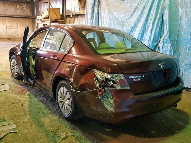 1HGCP26348A133793 - 2008 HONDA ACCORD LX MAROON photo 3