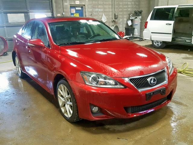 JTHCE5C25B5001142 - 2011 LEXUS IS 350 RED photo 1