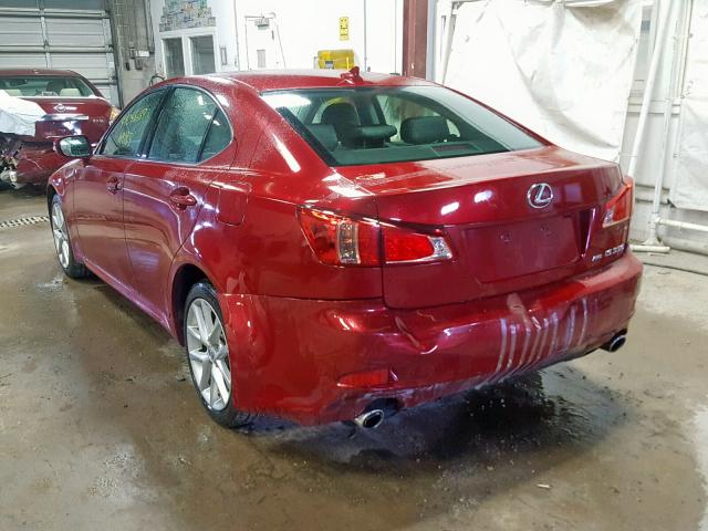 JTHCE5C25B5001142 - 2011 LEXUS IS 350 RED photo 3