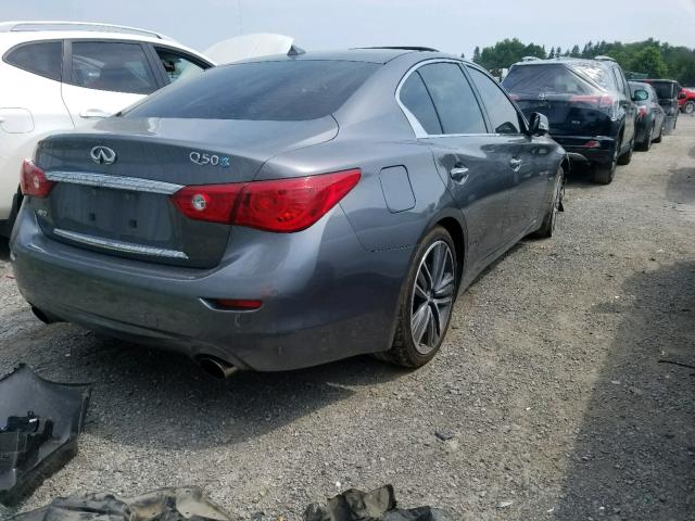 JN1AV7AR1EM701502 - 2014 INFINITI Q50 HYBRID GRAY photo 4