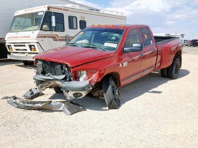 3D7MX48L69G544469 - 2009 DODGE RAM 3500 RED photo 2