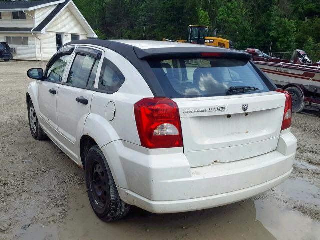 1B3HB28B57D178229 - 2007 DODGE CALIBER WHITE photo 3