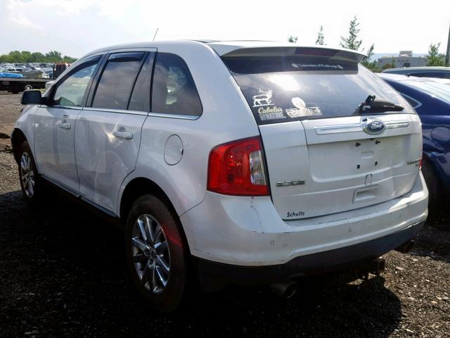 2FMDK4KC2BBB31132 - 2011 FORD EDGE LIMIT WHITE photo 3