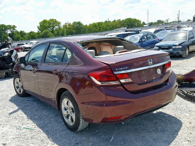 19XFB2F57FE101491 - 2015 HONDA CIVIC LX BURGUNDY photo 3