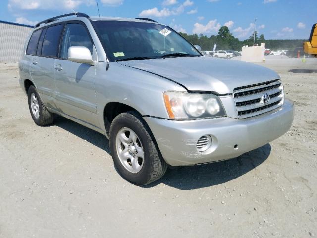 JTEGD21A630067790 - 2003 TOYOTA HIGHLANDER SILVER photo 1