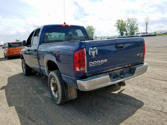 3D7KU28683G796634 - 2003 DODGE RAM 2500 S ლურჯი ფოტო 3