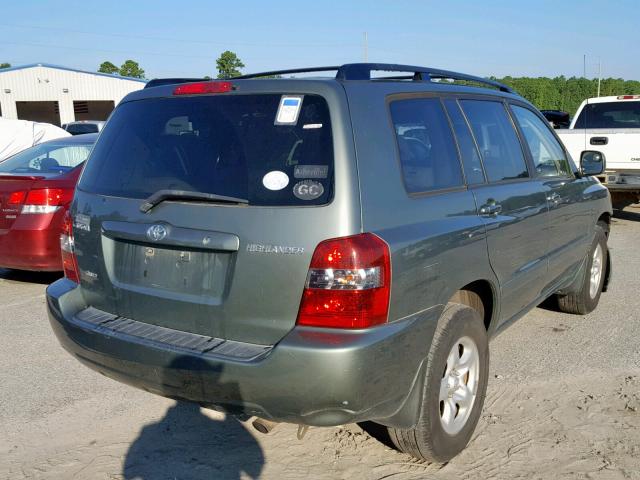 JTEHD21A250037046 - 2005 TOYOTA HIGHLANDER GREEN photo 4