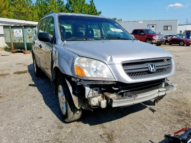 2HKYF18185H546382 - 2005 HONDA PILOT LX SILVER photo 1