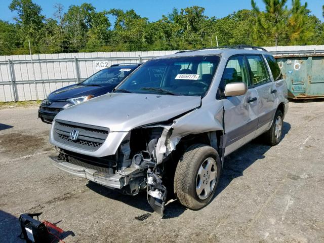 2HKYF18185H546382 - 2005 HONDA PILOT LX SILVER photo 2