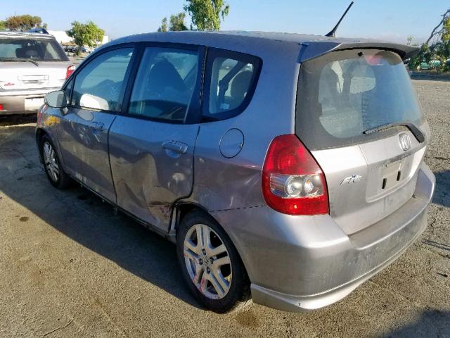 JHMGD38627S023323 - 2007 HONDA FIT S GRAY photo 3