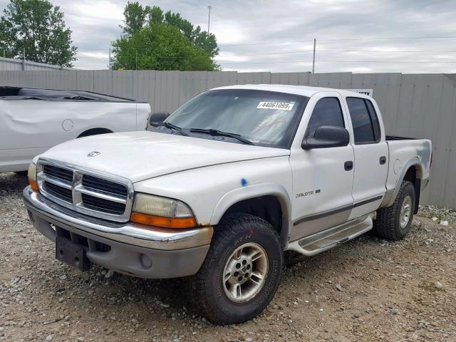 1B7HG2ANX1S309002 - 2001 DODGE DAKOTA QUA WHITE photo 2