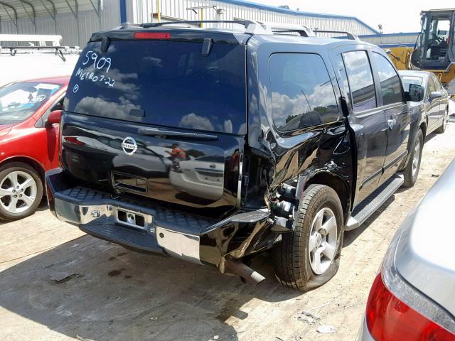 5N1AA08A05N725909 - 2005 NISSAN ARMADA SE BLACK photo 4