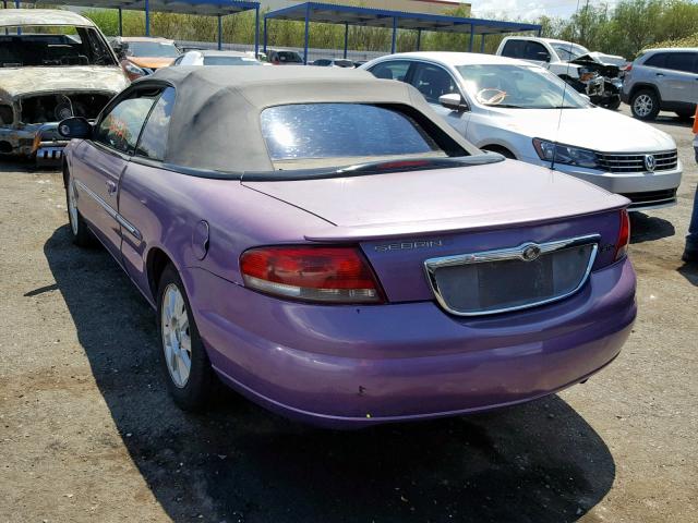 1C3EL75R85N503738 - 2005 CHRYSLER SEBRING GT PURPLE photo 3