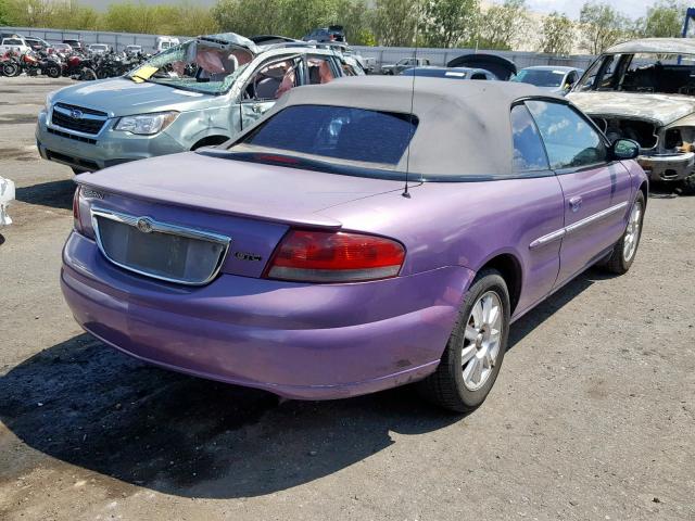 1C3EL75R85N503738 - 2005 CHRYSLER SEBRING GT PURPLE photo 4