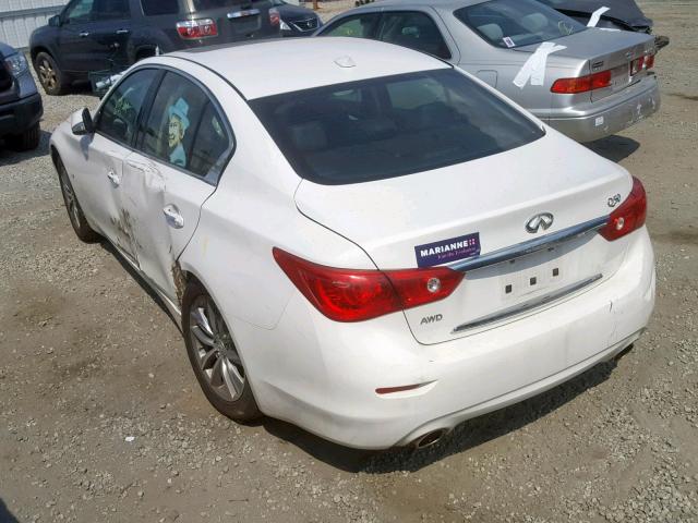 JN1BV7AR2FM423845 - 2015 INFINITI Q50 BASE WHITE photo 3