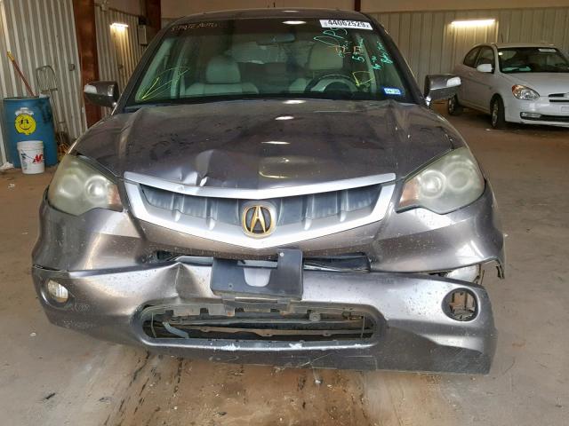 5J8TB18577A019759 - 2007 ACURA RDX TECHNO CHARCOAL photo 9