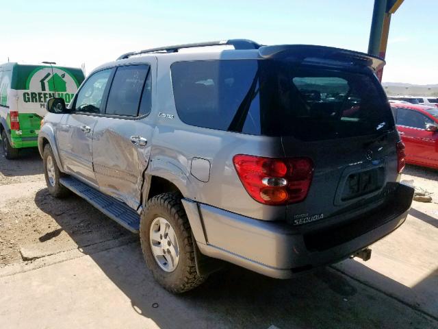 5TDBT48A72S076819 - 2002 TOYOTA SEQUOIA LI GRAY photo 3