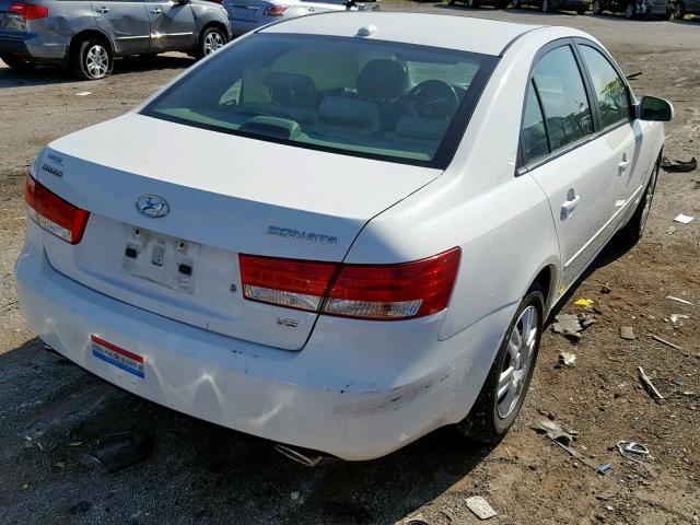 5NPET46F08H315735 - 2008 HYUNDAI SONATA GLS WHITE photo 4