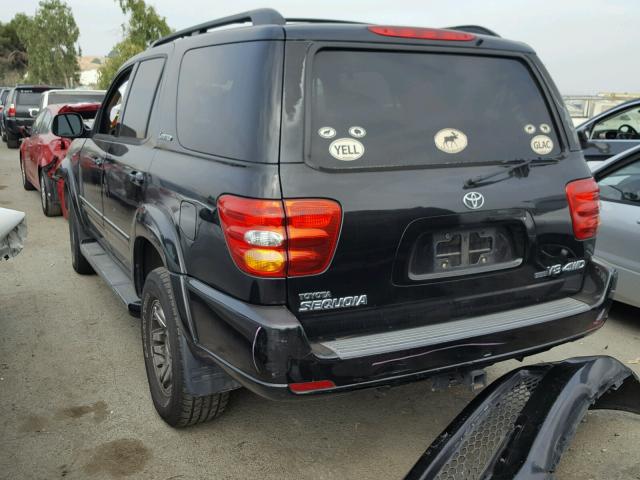 5TDBT48AX3S177256 - 2003 TOYOTA SEQUOIA LI BLACK photo 3