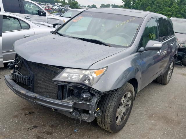 2HNYD28238H517027 - 2008 ACURA MDX GRAY photo 2