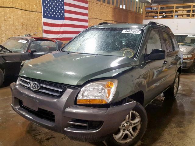 KNDJF723777313132 - 2007 KIA SPORTAGE E GREEN photo 2