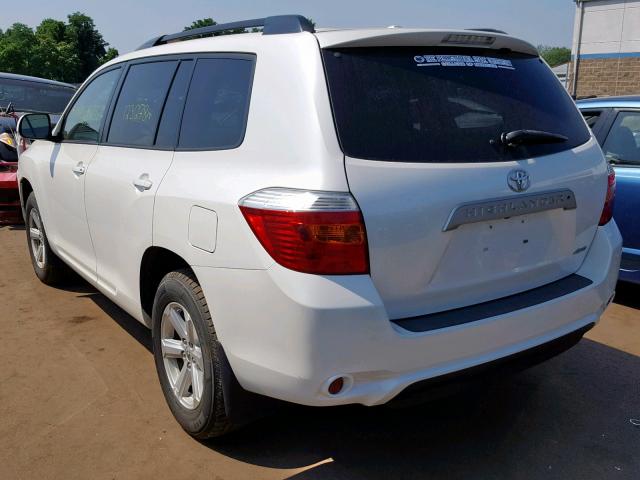 5TDJK3EHXAS038316 - 2010 TOYOTA HIGHLANDER WHITE photo 3