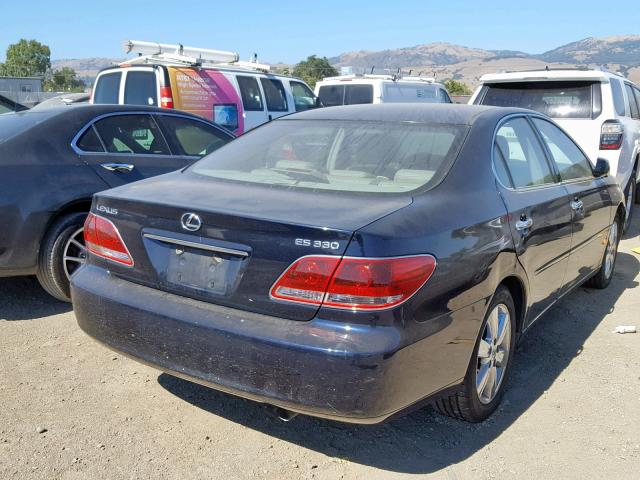 JTHBA30GX65153967 - 2006 LEXUS ES 330 BLUE photo 4