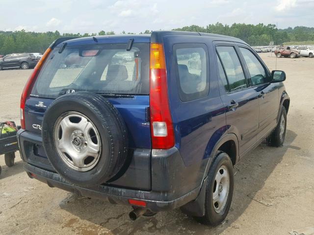 JHLRD78462C029440 - 2002 HONDA CR-V LX BLUE photo 4