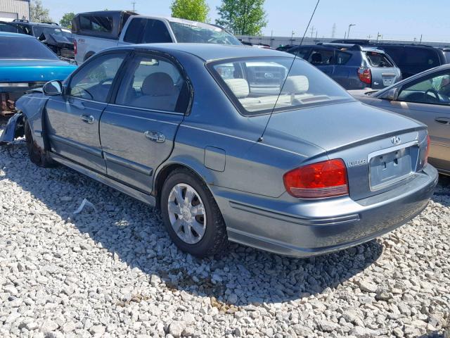 KMHWF25H45A117032 - 2005 HYUNDAI SONATA GL BLUE photo 3