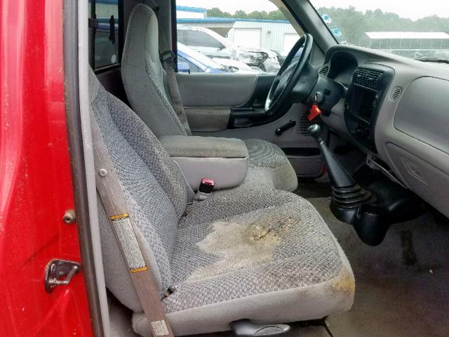 1FTYR10C2XPA22074 - 1999 FORD RANGER RED photo 5