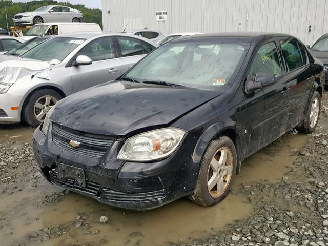 1G1AT58H297233734 - 2009 CHEVROLET COBALT LT BLACK photo 2