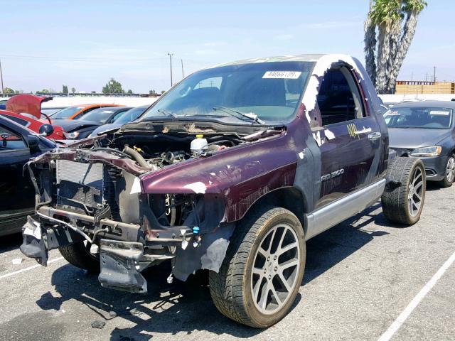 1D7HA16N34J144348 - 2004 DODGE RAM 1500 S BURGUNDY photo 2