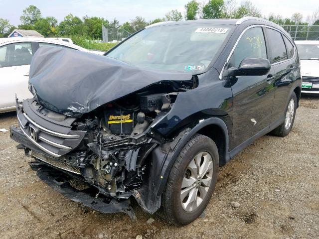 2HKRM4H7XEH666166 - 2014 HONDA CR-V EXL BLACK photo 2