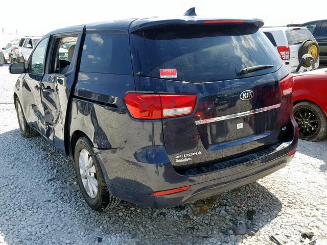 KNDMB5C16H6241177 - 2017 KIA SEDONA LX BLUE photo 3