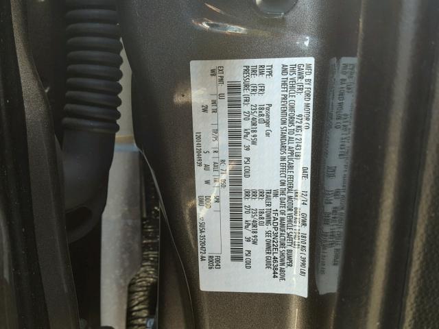 1FADP3N22EL463844 - 2014 FORD FOCUS TITA GRAY photo 10