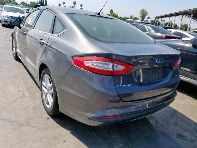 3FA6P0H72FR194990 - 2015 FORD FUSION SE GRAY photo 3