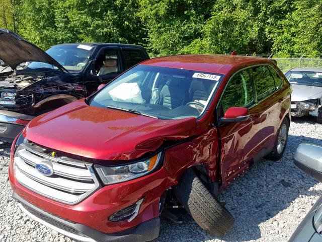 2FMPK4J9XHBC61879 - 2017 FORD EDGE SEL BURGUNDY photo 2